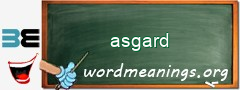 WordMeaning blackboard for asgard